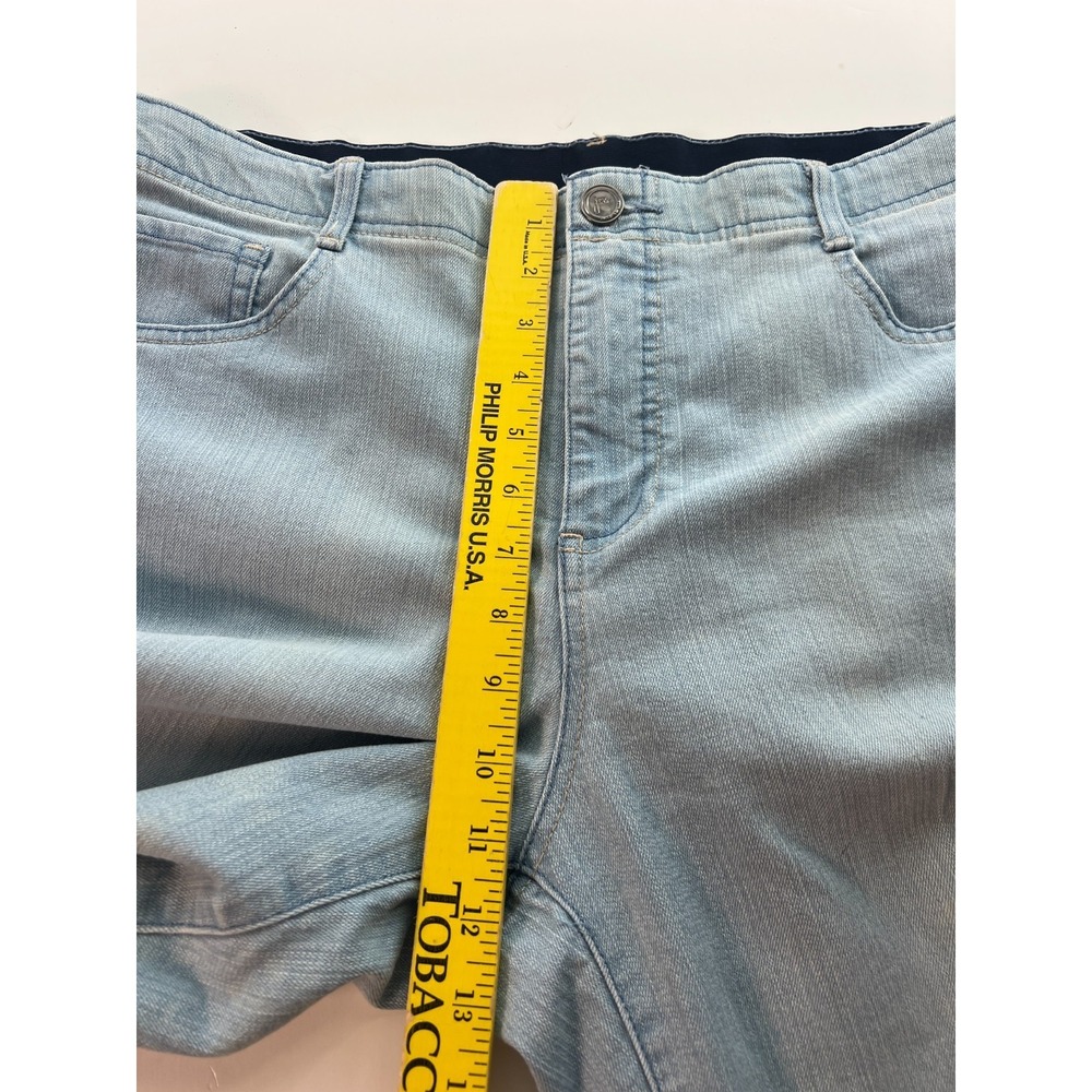 GV Women's Capri Jeans Sz 18 Stretch 18W Blue Button Hem Dream Wash W38 L20.5 - Picture 6 of 13
